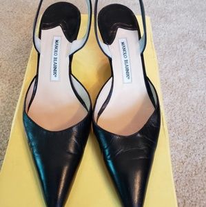 Black Leather Manolo Blahnik heels